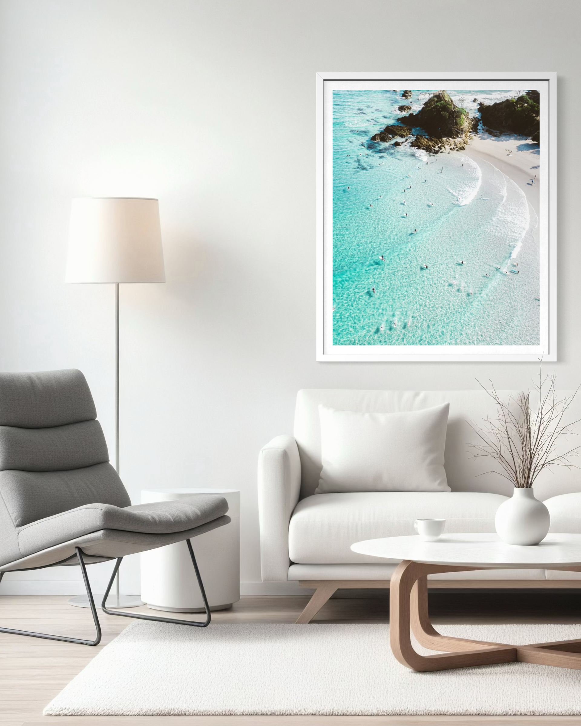 Down the Line framed print — fine art ocean photography by Saxon Kent, The Pass Byron Bay