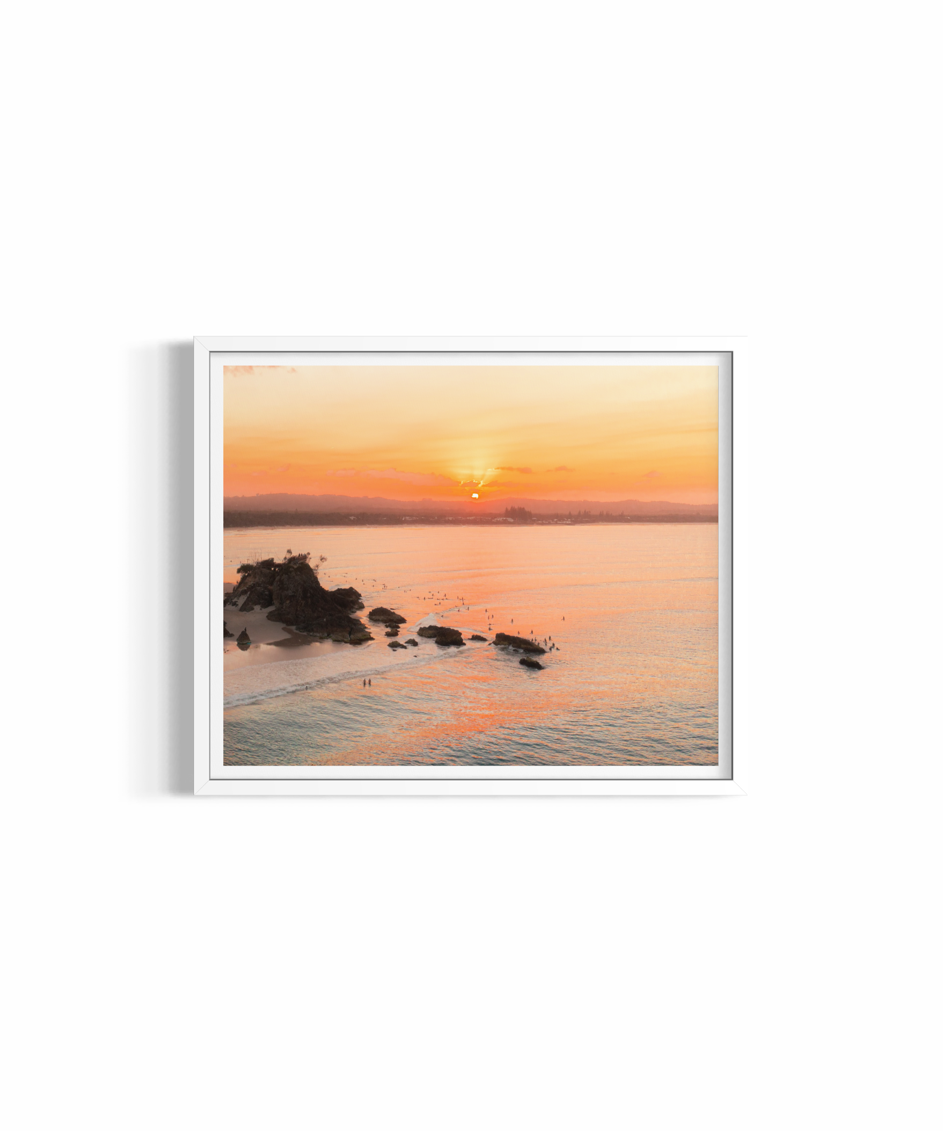 Sundown rolled print — ocean photography wall art by Saxon Kent, Tallow Beach Byron Bay
