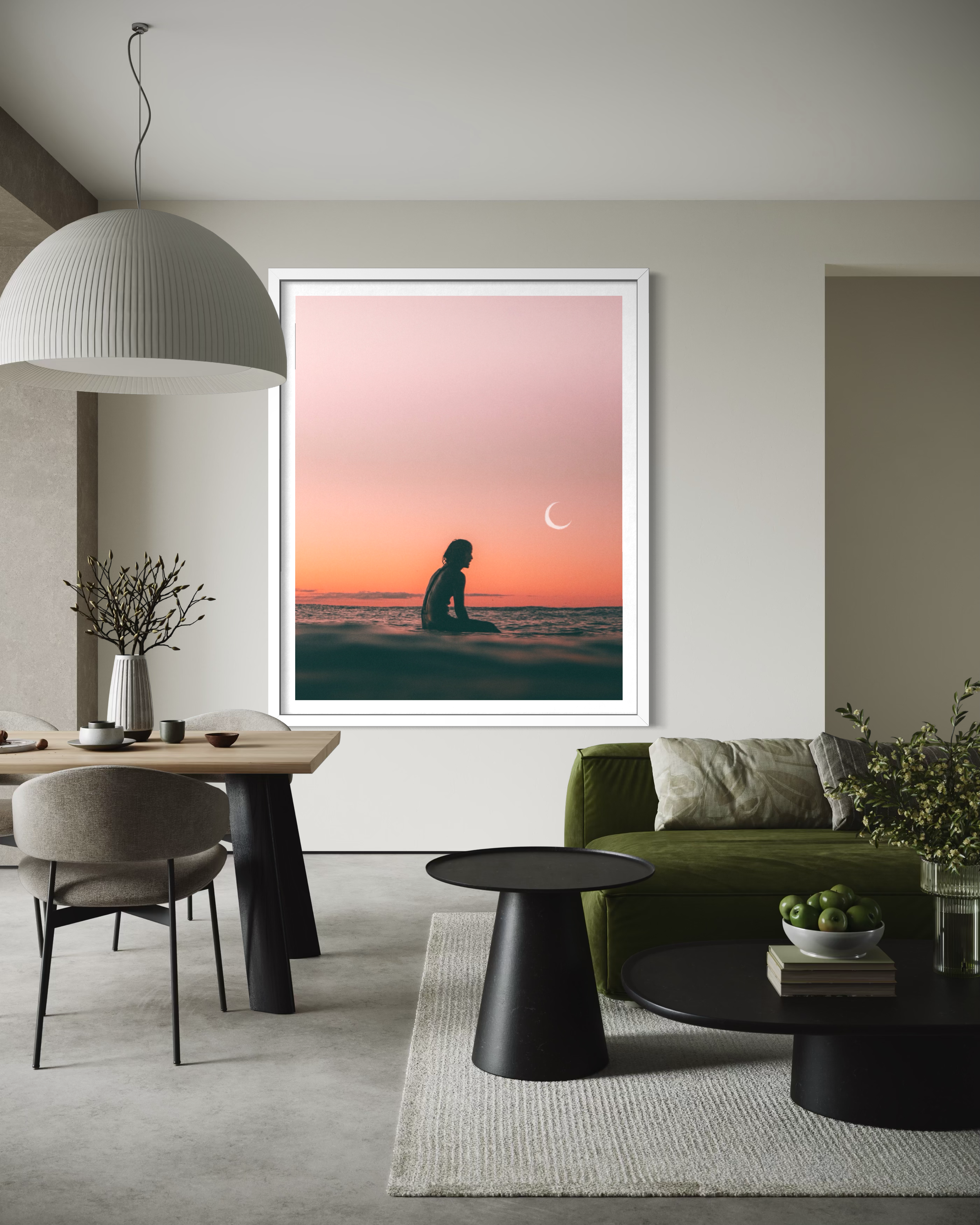 Eclipse framed print — fine art ocean photography by Saxon Kent, The Pass Byron Bay