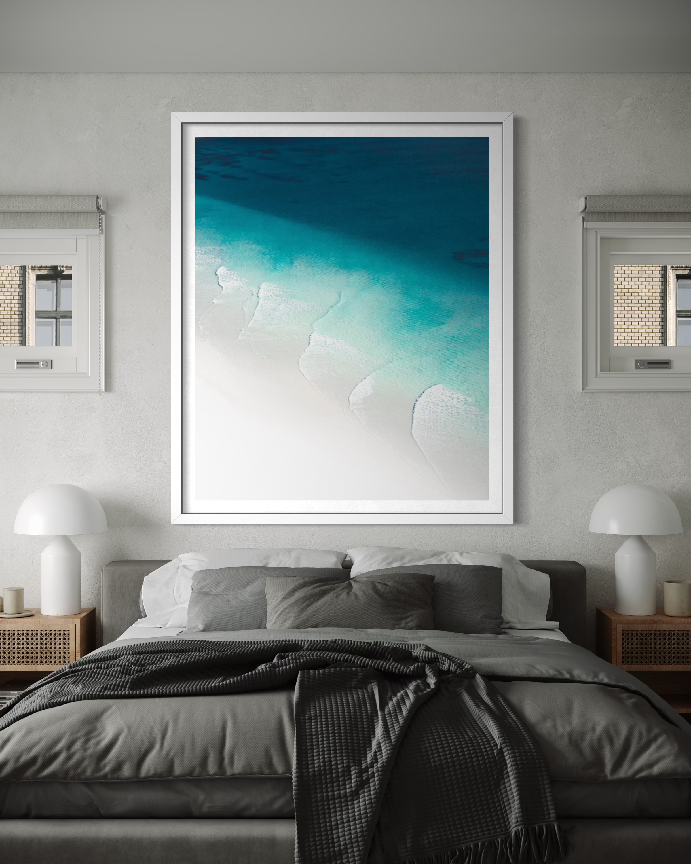 Lines framed print — fine art ocean photography by Saxon Kent, The Pass Byron Bay