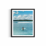 Female surfer at Telescopes, Mentawai Islands — Peace in the Silence print by Saxon Kent