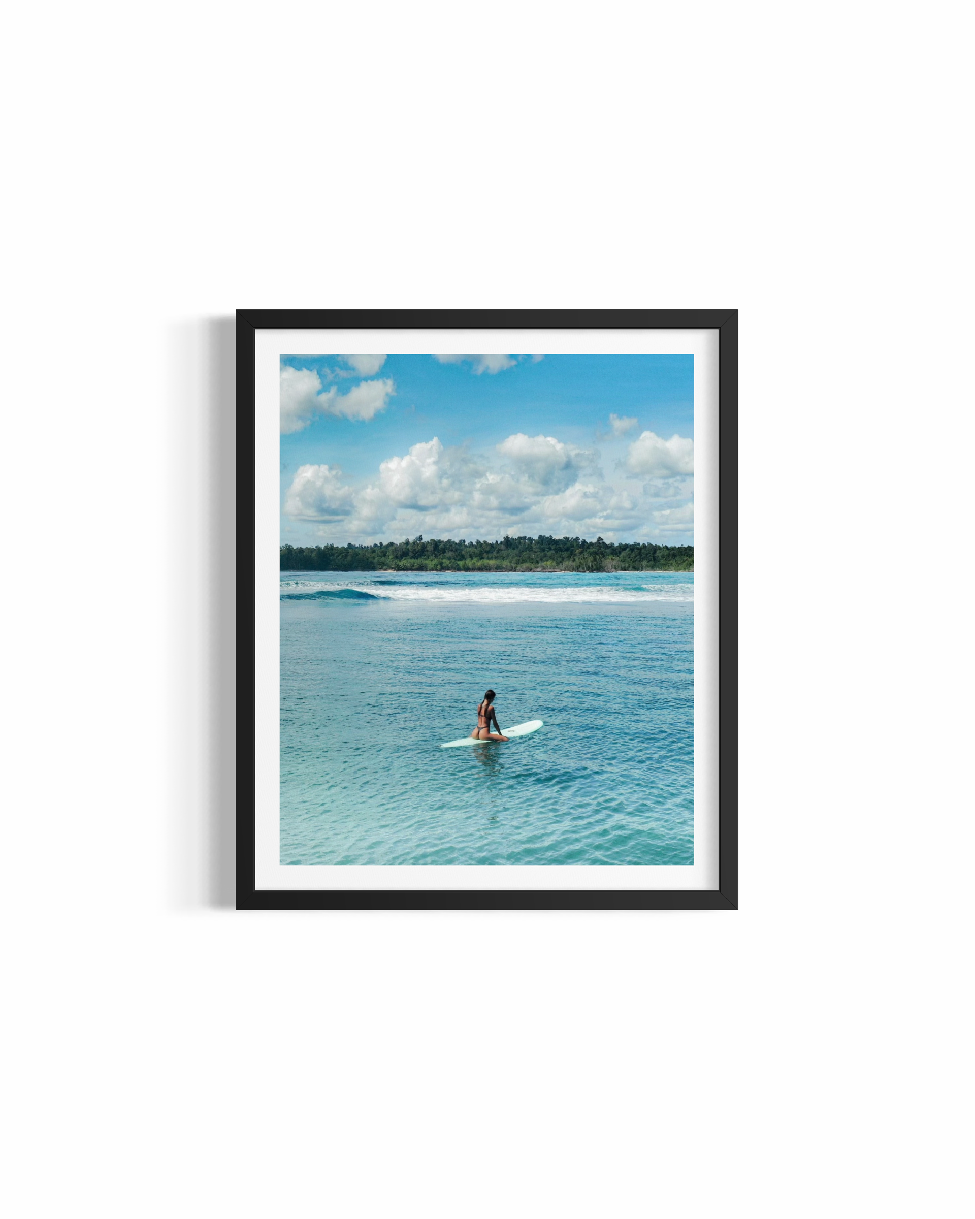 Female surfer at Telescopes, Mentawai Islands — Peace in the Silence print by Saxon Kent