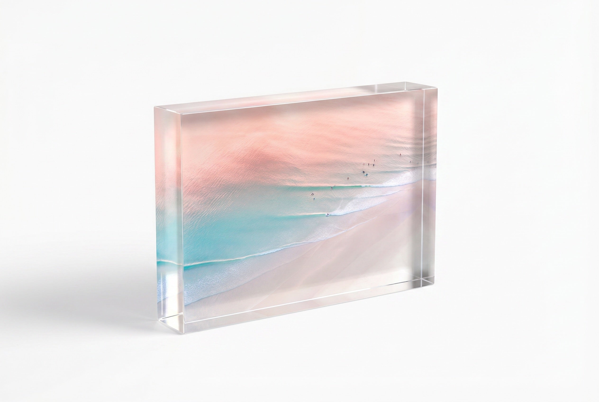 Velvet acrylic block — fine art sunset photography by Saxon Kent, The Pass Byron Bay