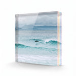 Diving Dolphin — acrylic block fine art print by Saxon Kent, Wategos Beach Byron Bay coastal wall art