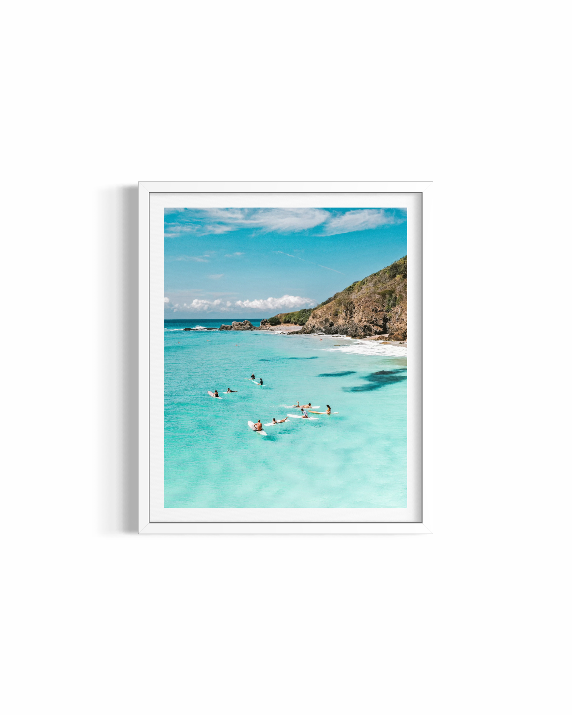 Social Surfers rolled print — ocean photography wall art by Saxon Kent, Byron Bay