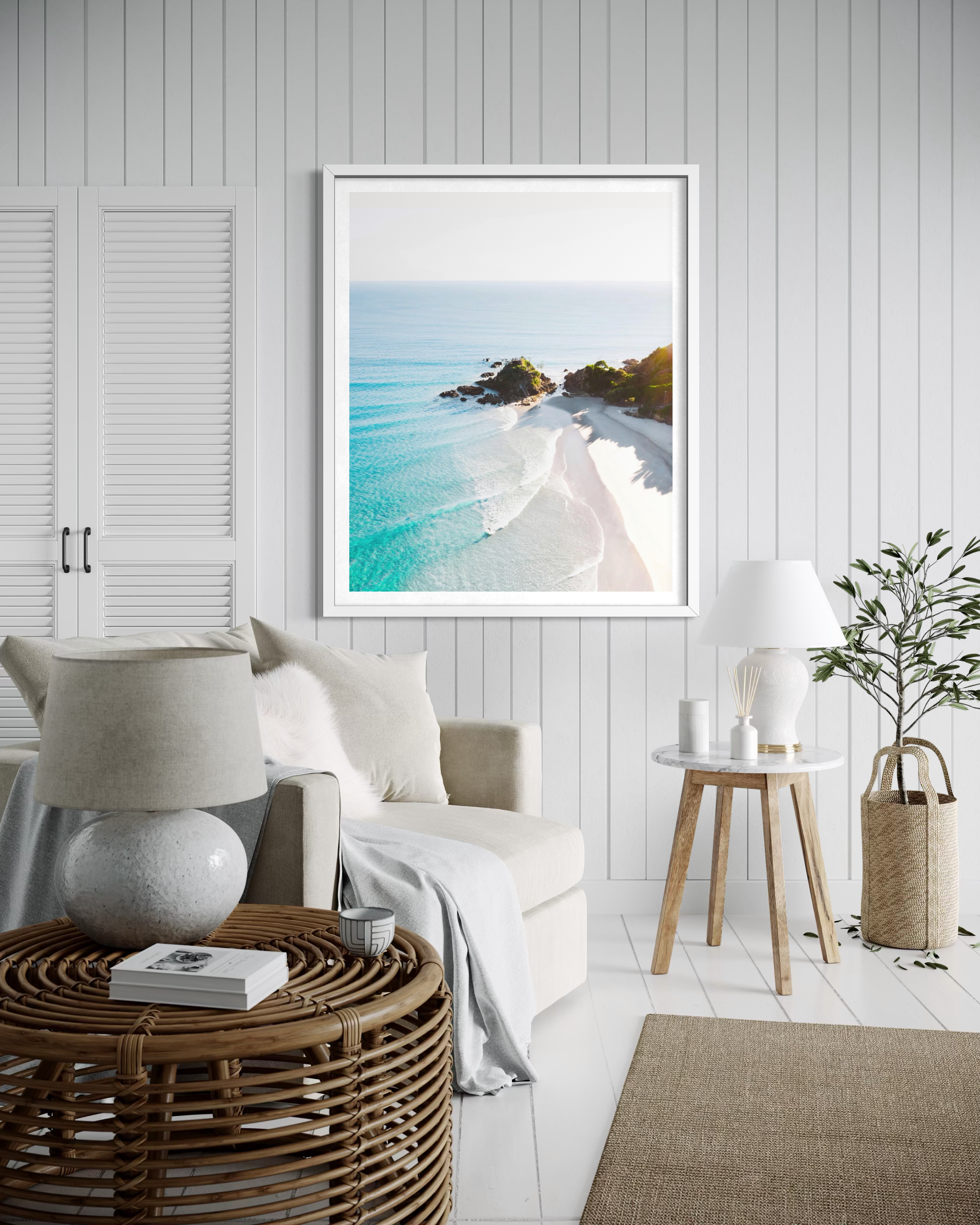 Morning Glow framed print — fine art ocean photography by Saxon Kent, The Pass Byron Bay