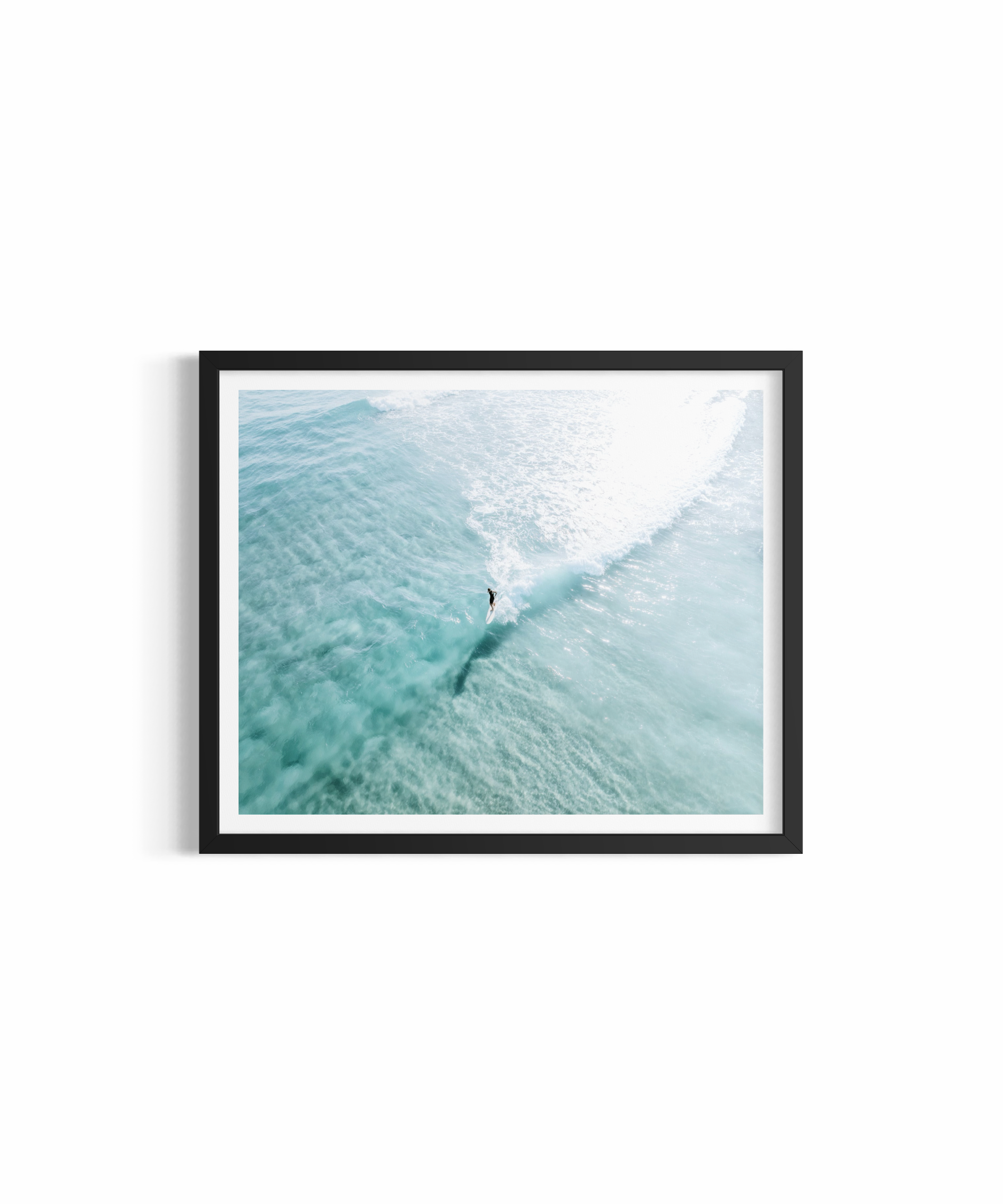 Lone surfer riding a single fin board down the line at Wategos Beach Byron Bay — Single Fin fine art print by Saxon Kent