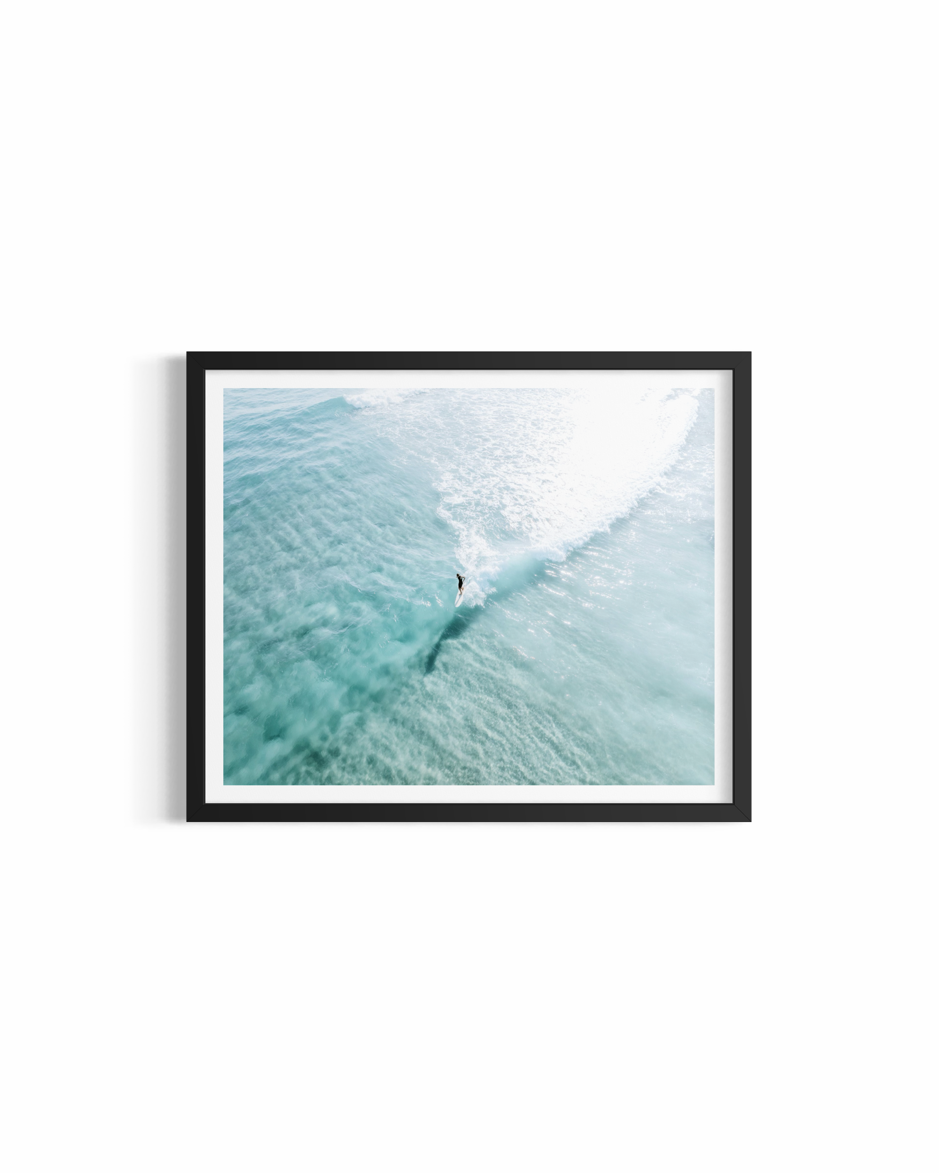 Lone surfer riding a single fin board down the line at Wategos Beach Byron Bay — Single Fin fine art print by Saxon Kent