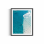 Where sand meets ocean, Wategos Beach Byron Bay — Split ocean photography print by Saxon Kent