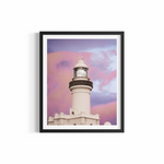 Cape Byron Lighthouse glowing in golden light at sunset on Australia's most easterly point — Byron Bay Lighthouse by Saxon Kent