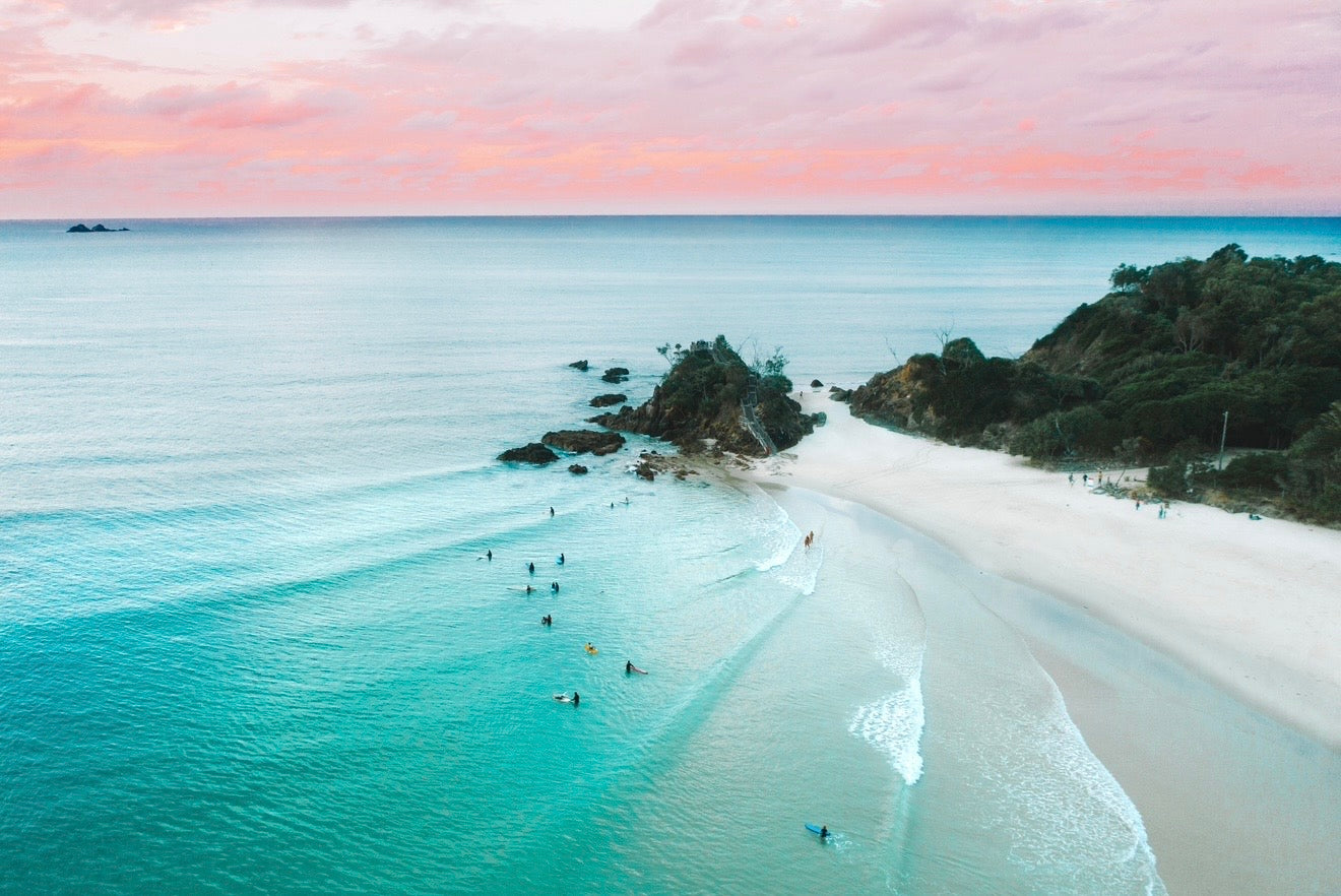 The Pass Dreaming framed print — fine art ocean photography by Saxon Kent, The Pass Byron Bay