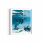 Deep Diving rolled print — underwater photography wall art by Saxon Kent, Wategos Beach Byron Bay