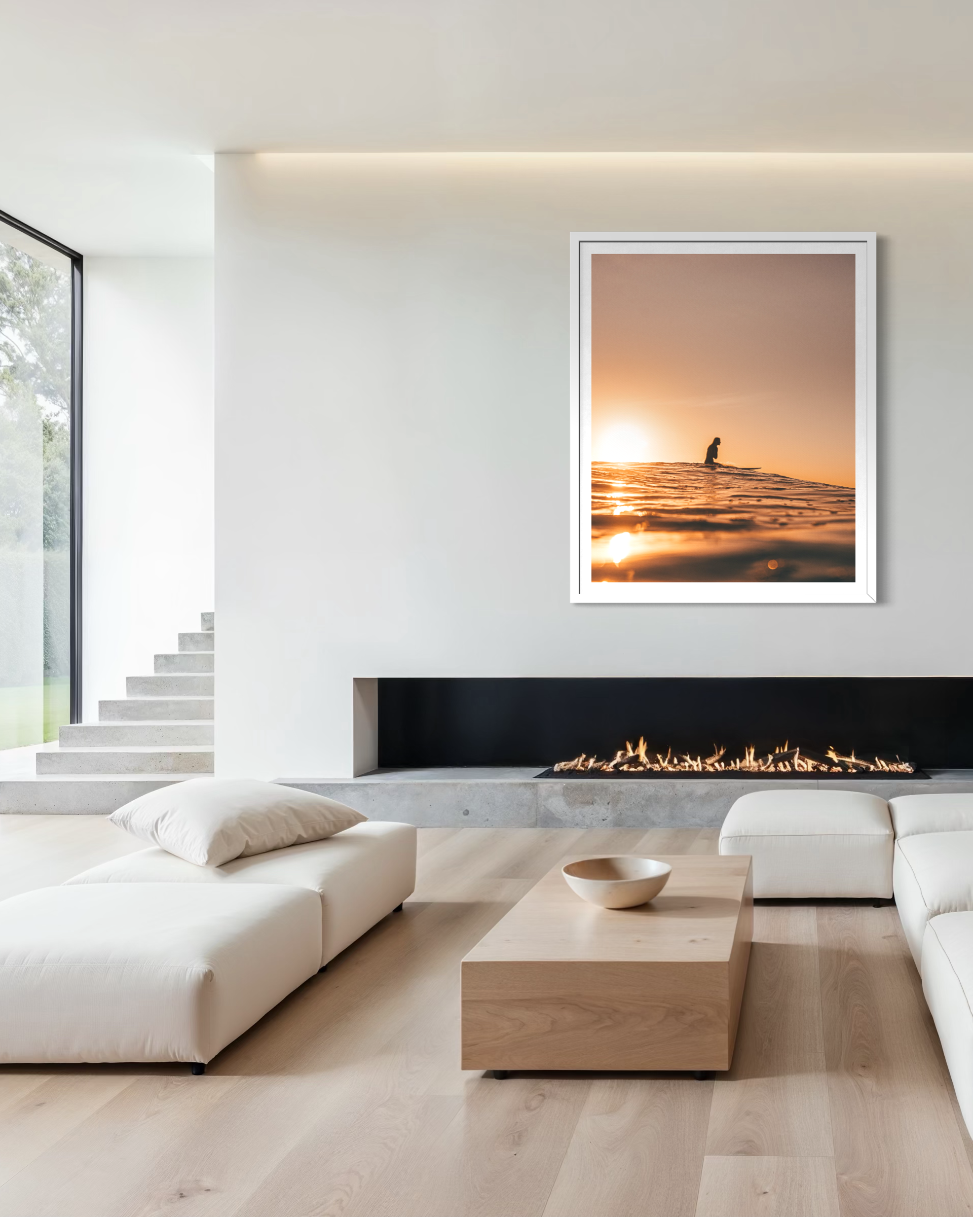 Golden Memories framed print — fine art ocean photography by Saxon Kent, Wategos Beach Byron Bay