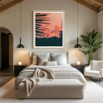 Safe Place framed print — fine art moon and palm photography by Saxon Kent, Byron Bay